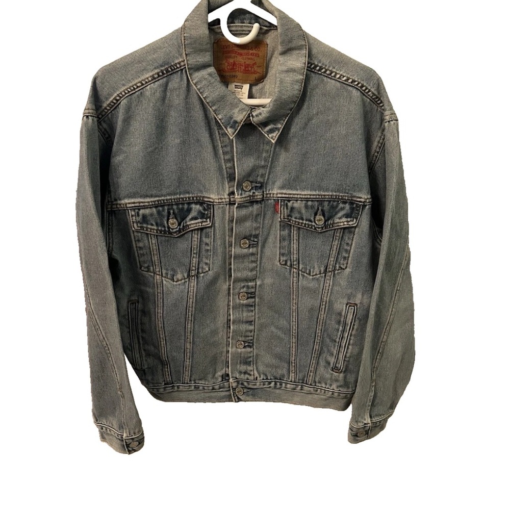 Vtg Y2K Levi’s 70507-0389 Trucker Jacket Size L Light Blue Made in India